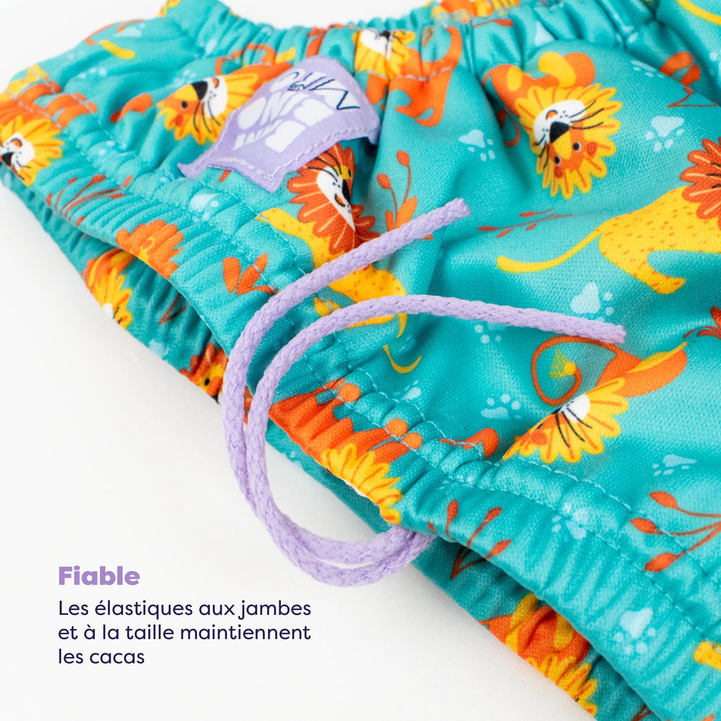 3 Piece Baby Swim Set with Swim Nappy, Swim top and Swim Hat in Cool Cats - Image 3