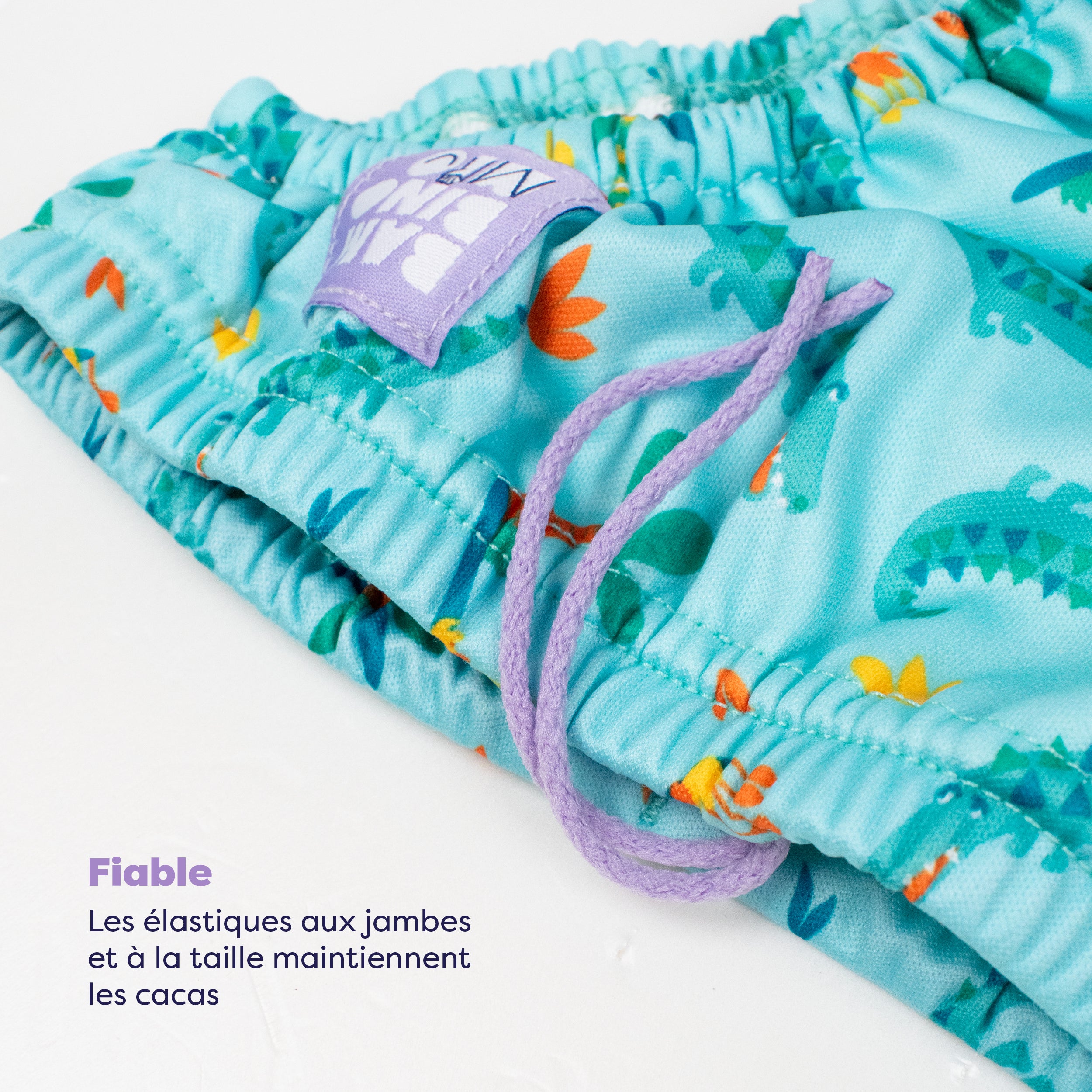 3 Piece Baby Swim Set with Swim Nappy, Swim top and Swim Hat in Crafty Croc - Image 3