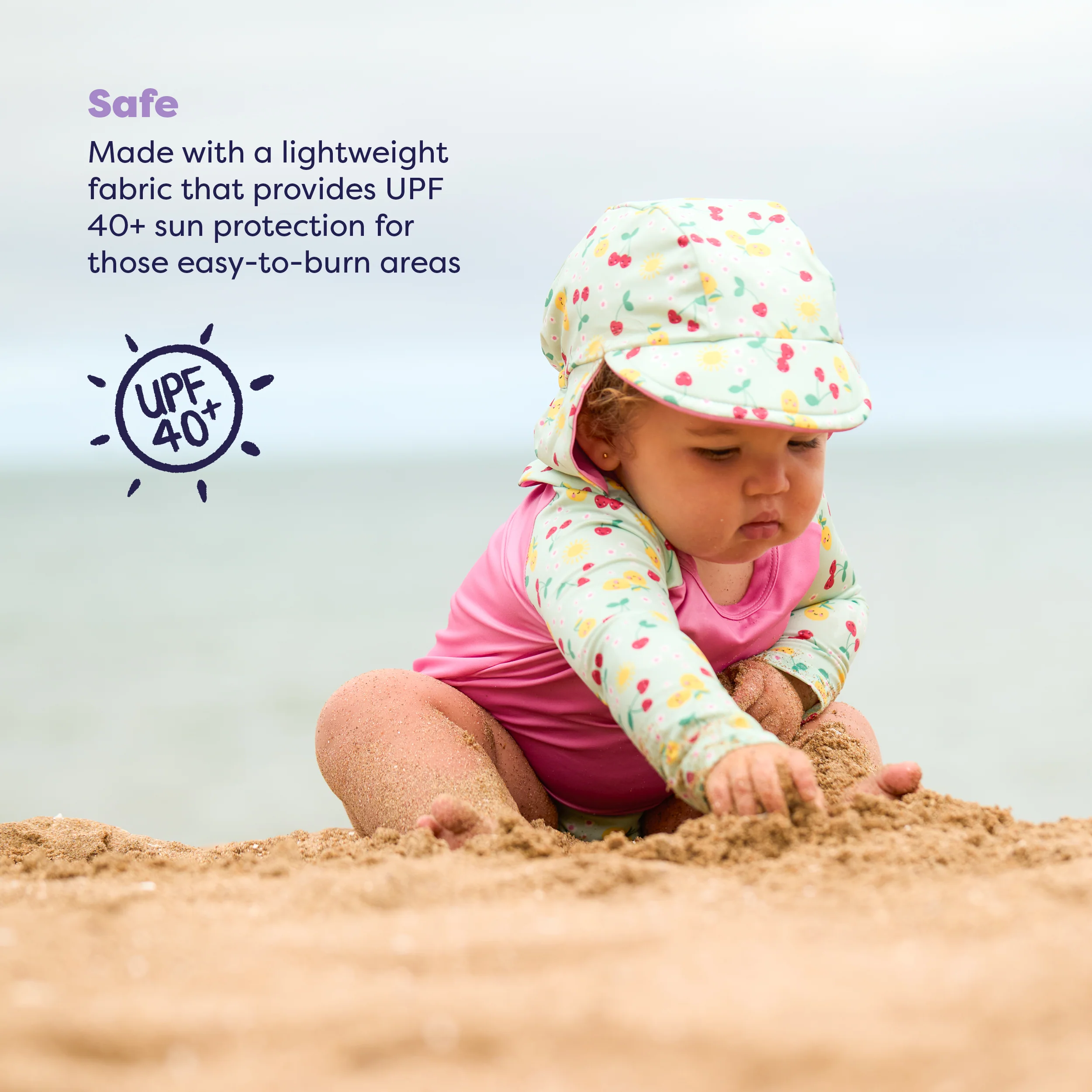 3 Piece Baby Swim Set with Swim Nappy, Swim top and Swim Hat in Juicy Fruit - Image 5