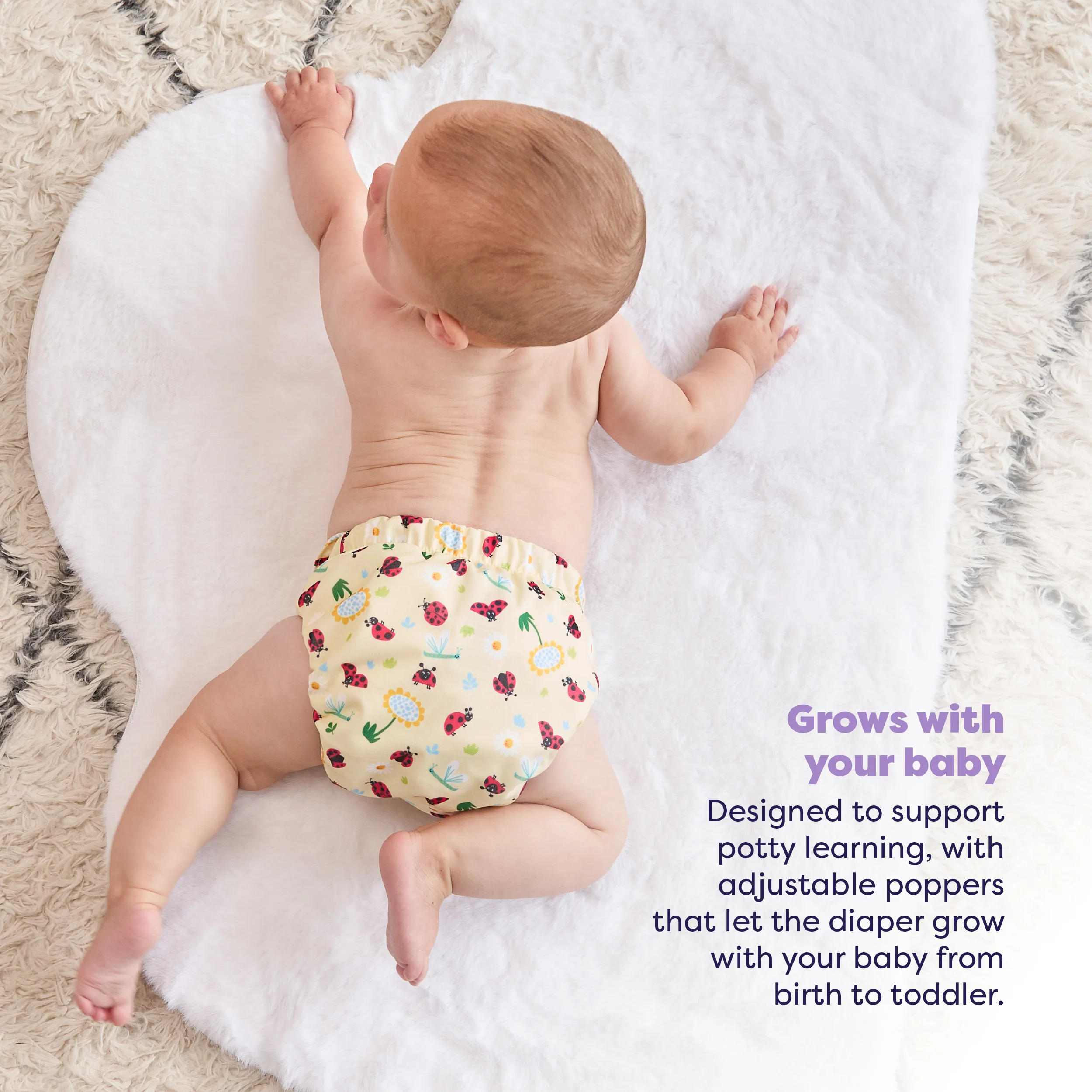 5 Pack Revolutionary Reusable Diaper Bundle in Garden Party - Image 4