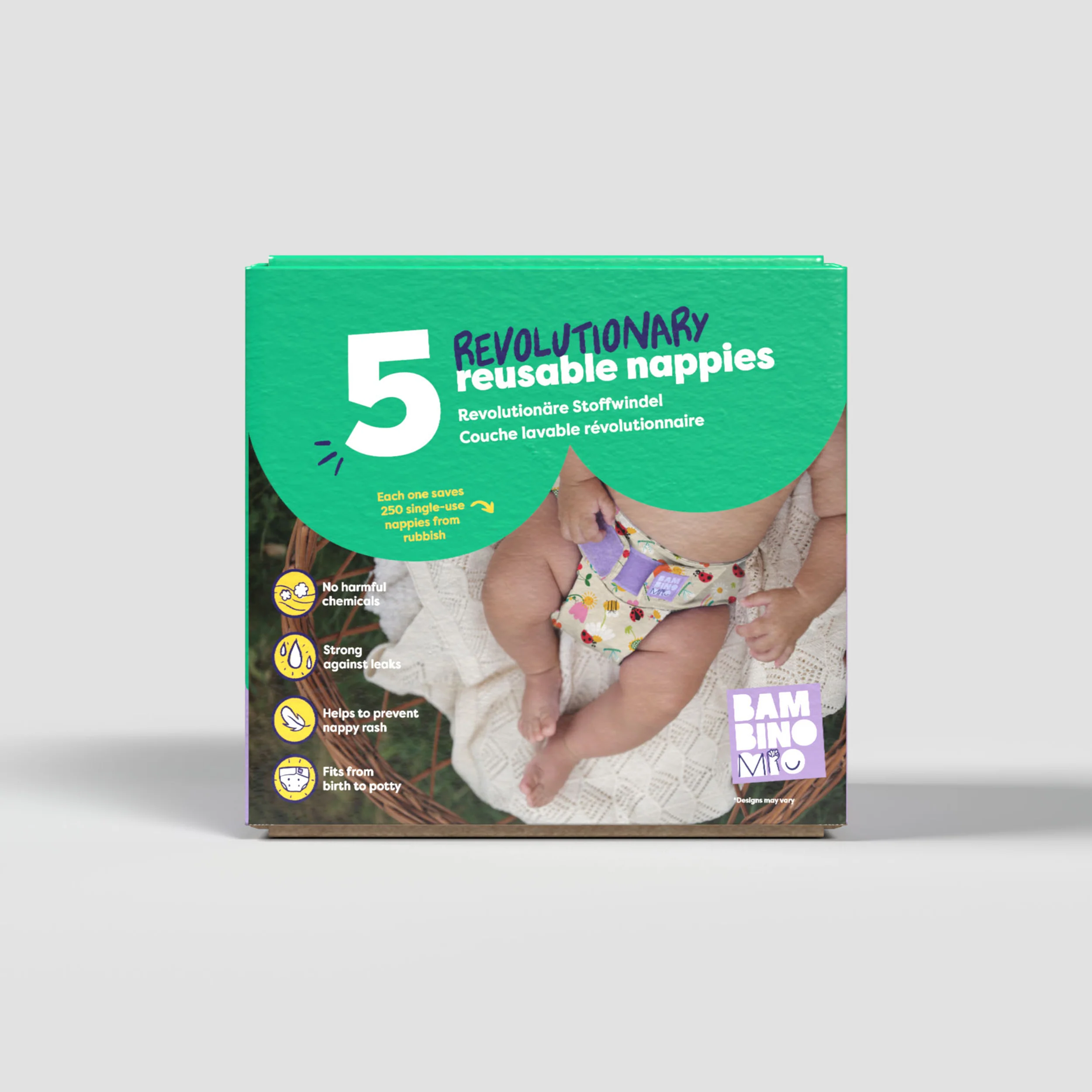 5 Pack Revolutionary Reusable Diaper Bundle in Wild Life - Image 7