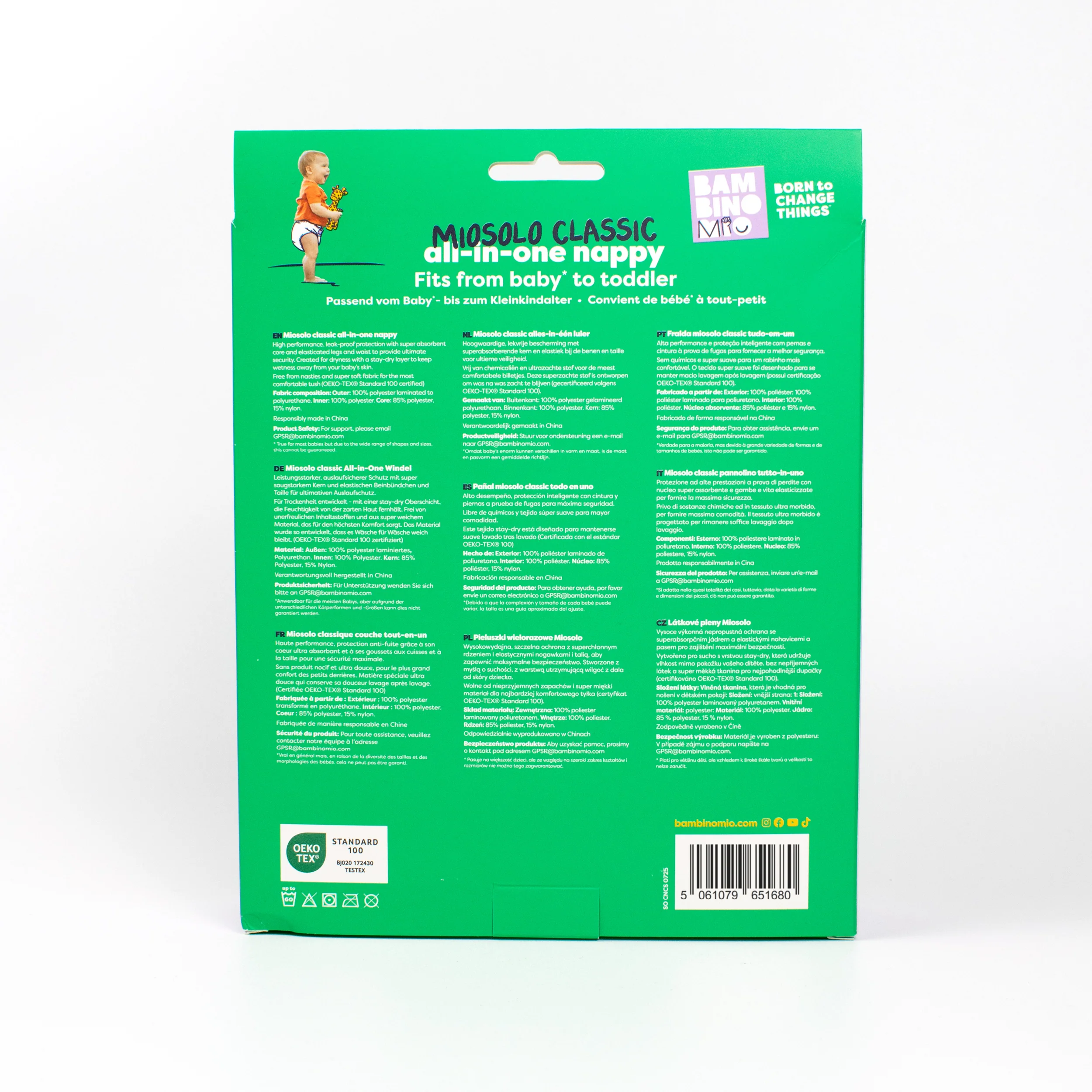 Miosolo All-In-One Reusable Diaper in Little Paws - Image 8