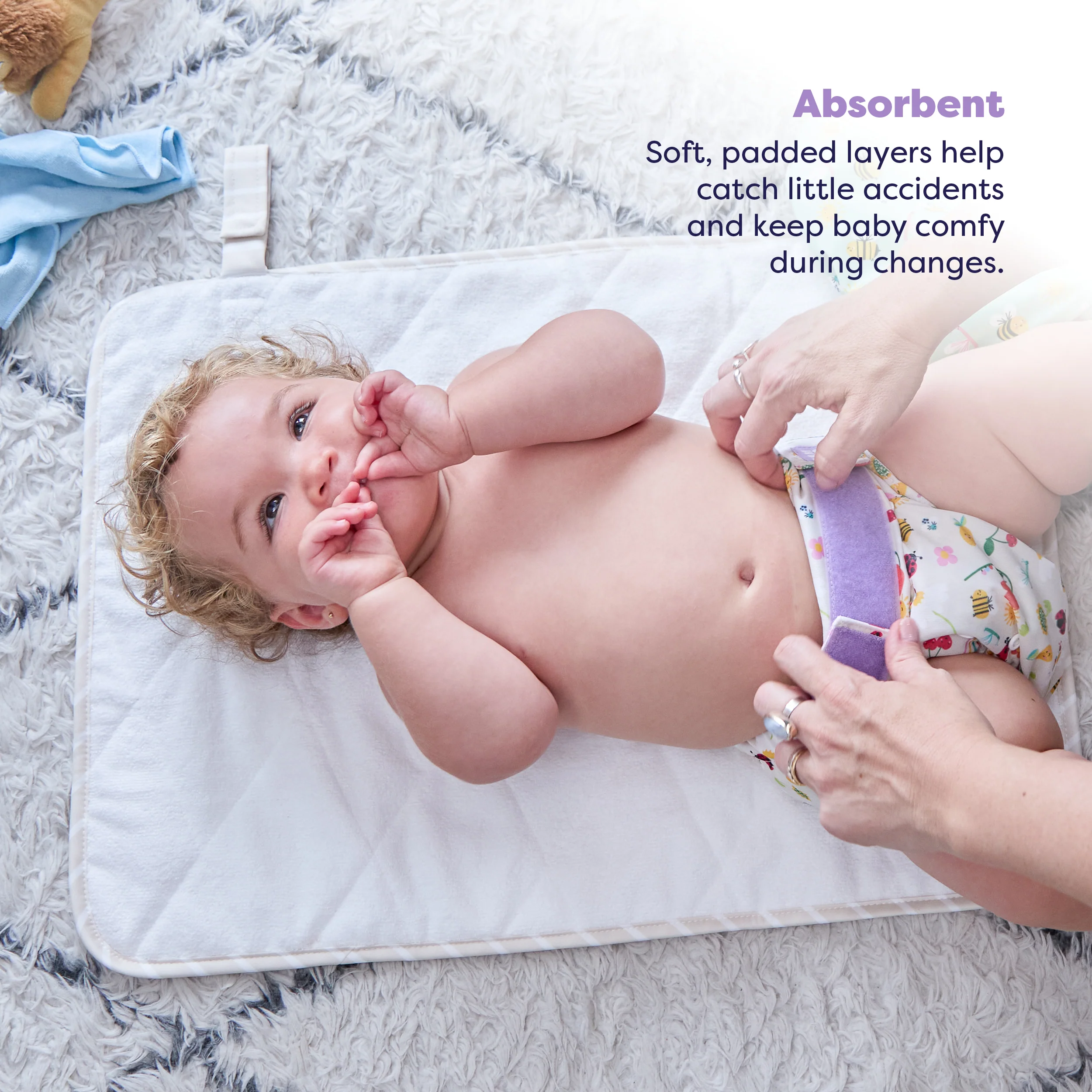 On-The-Move Baby Changing Mat in Neutral Stripe - Image 3