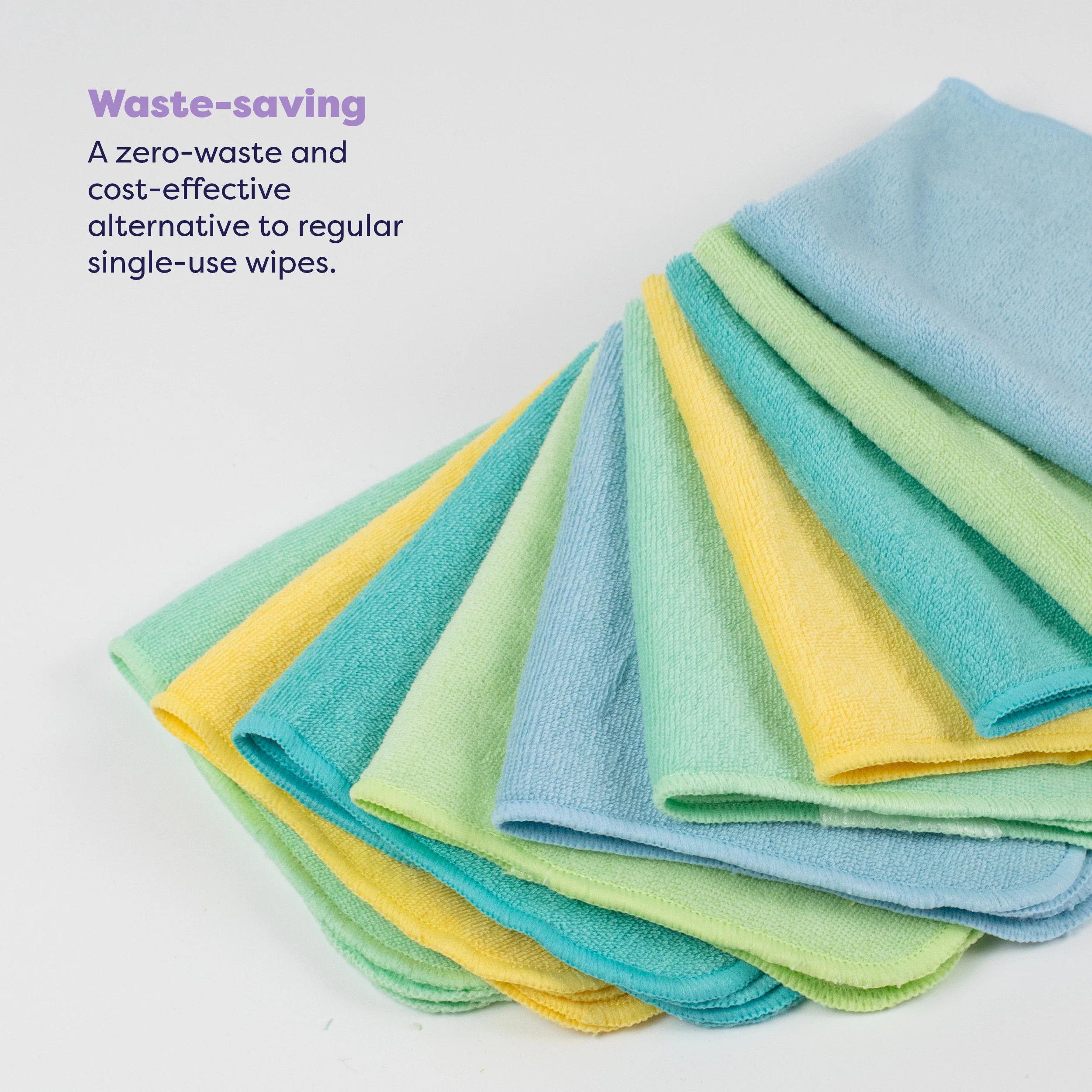 Reusable Baby Wipes for Sensitive Skin 10 Pack in Paintbox Pastels - Image 5