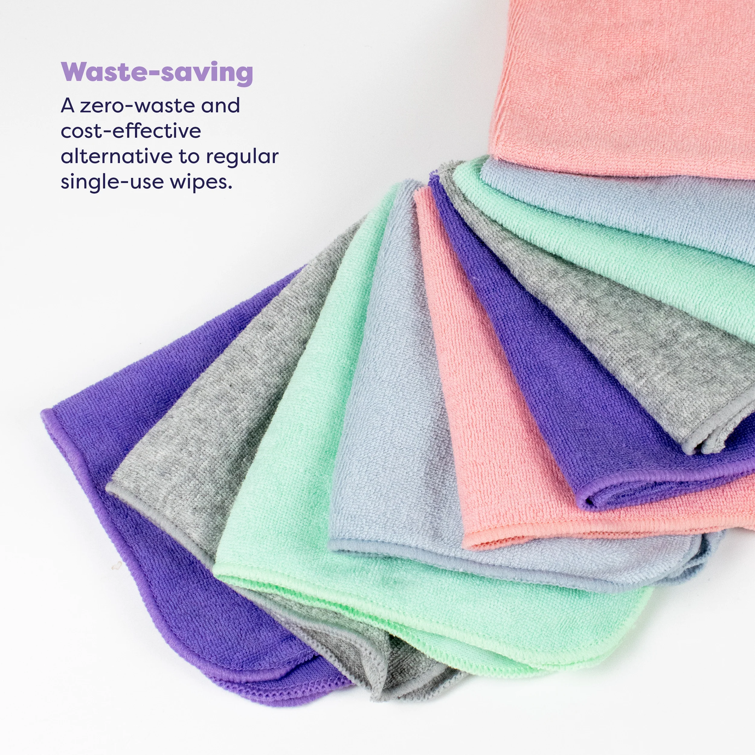 Reusable Baby Wipes for Sensitive Skin 10 Pack in Cloud - Image 5