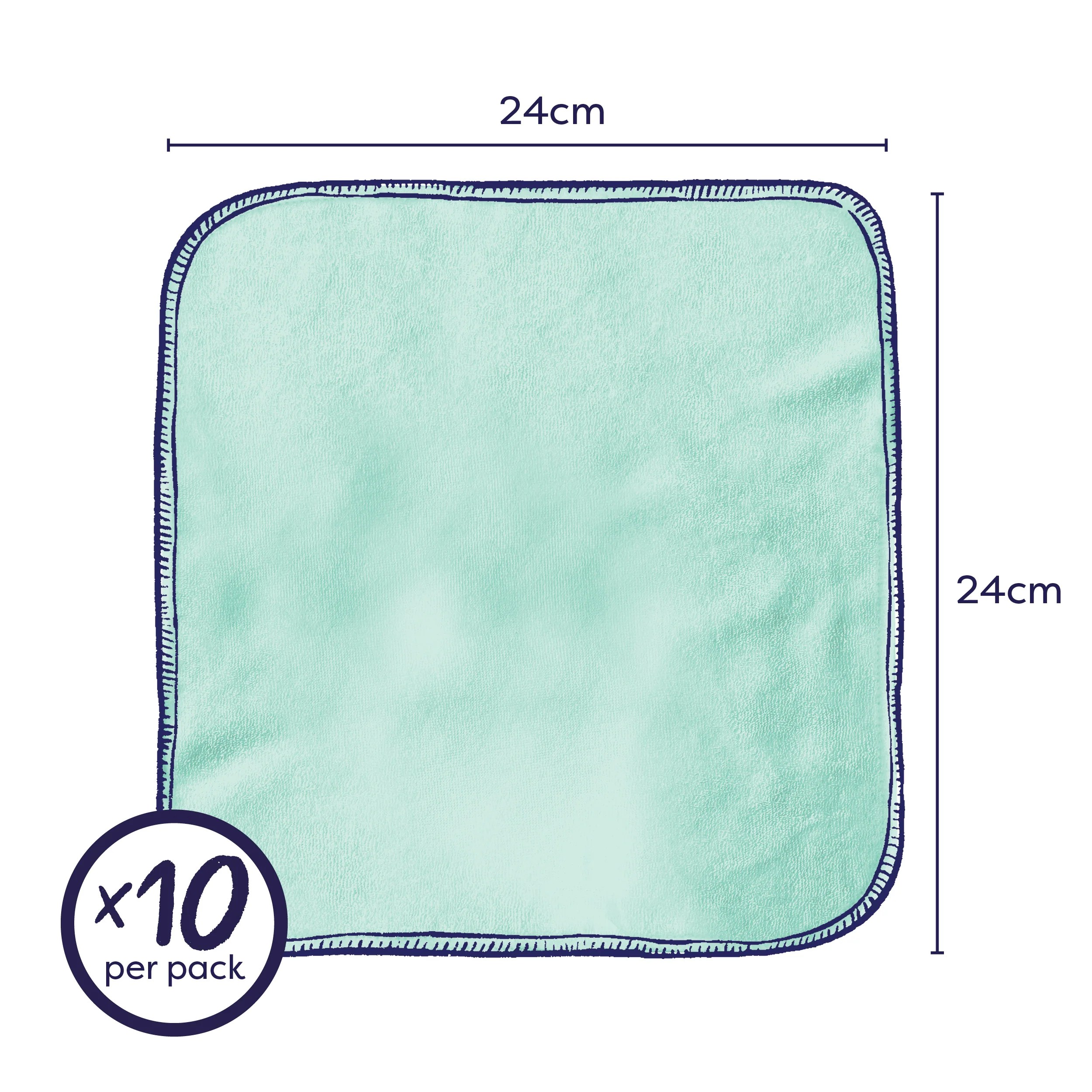 Reusable Baby Wipes for Sensitive Skin 10 Pack in Cloud - Image 7