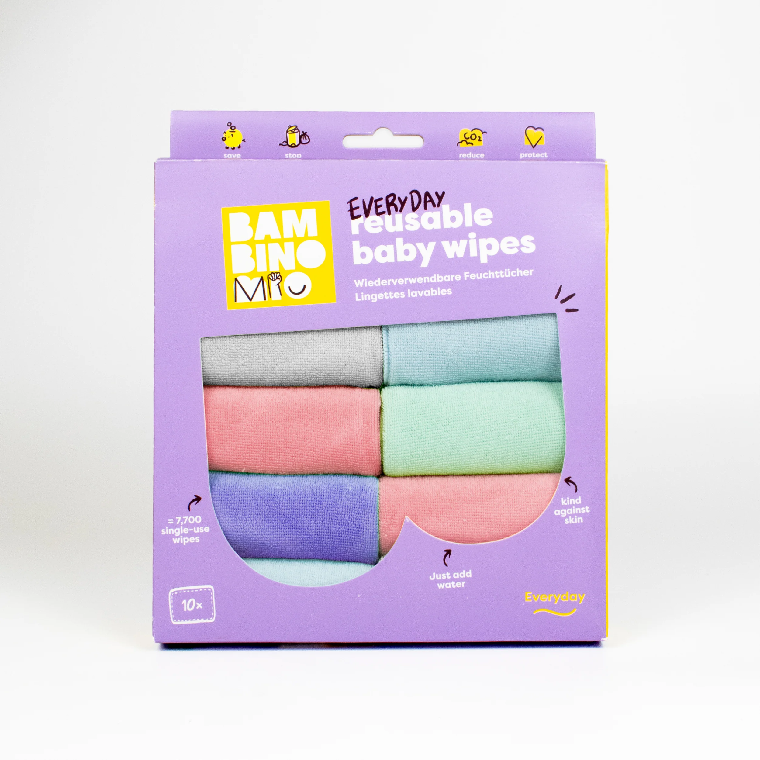 Reusable Baby Wipes for Sensitive Skin 10 Pack in Cloud - Image 8