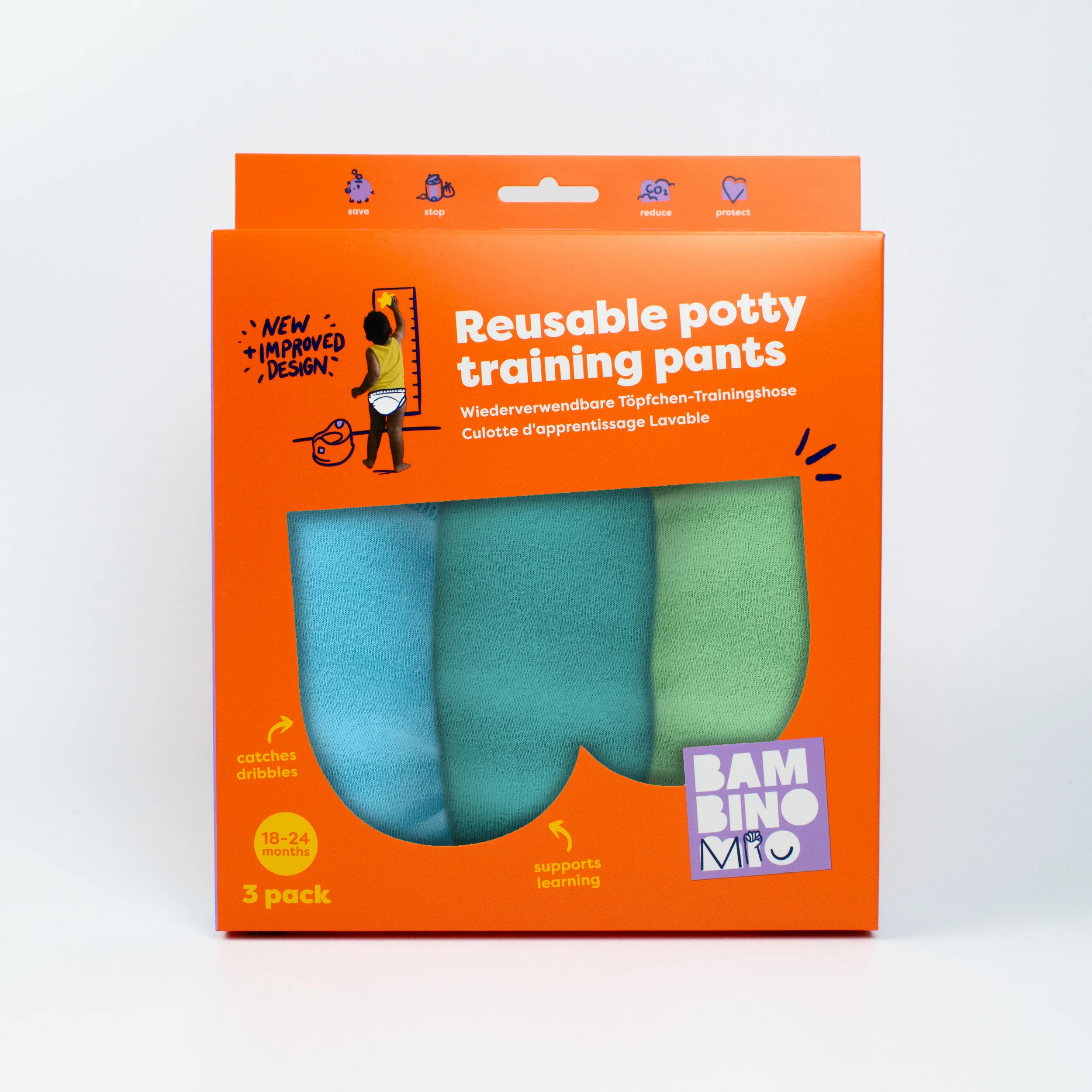 NEW: Reusable Potty Training Pants 3 Pack in Blue - Elite - Image 8
