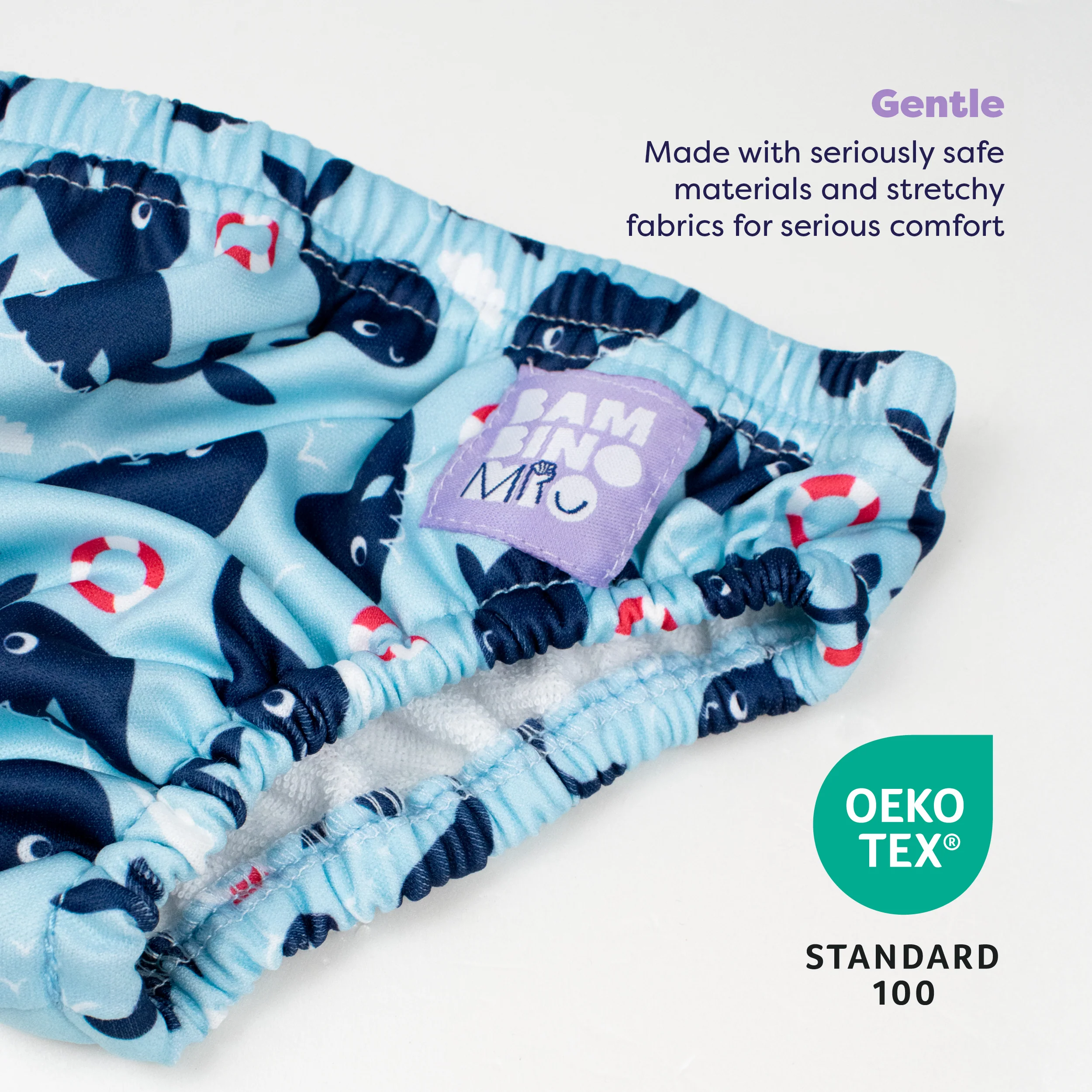 Reusable Swim Diaper in Blue Whale - Image 2