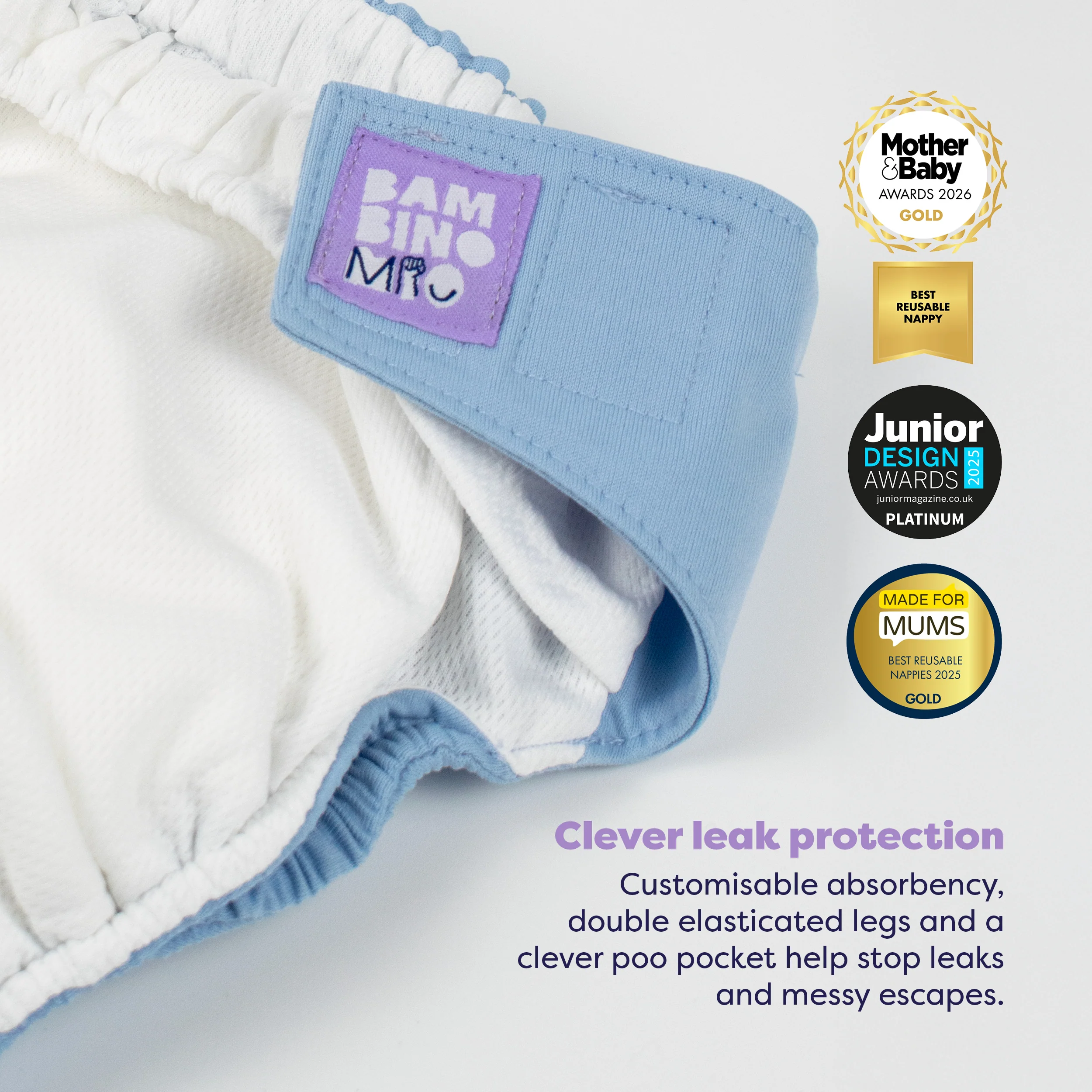 Revolutionary Reusable Diaper in Blue - Image 3