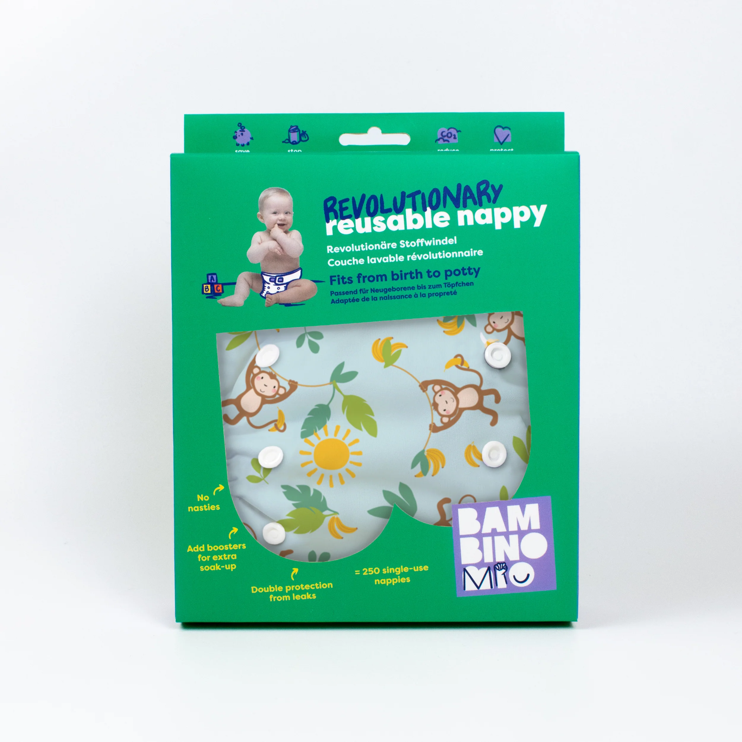 Revolutionary Reusable Diaper in Cheeky Monkeys - Image 7
