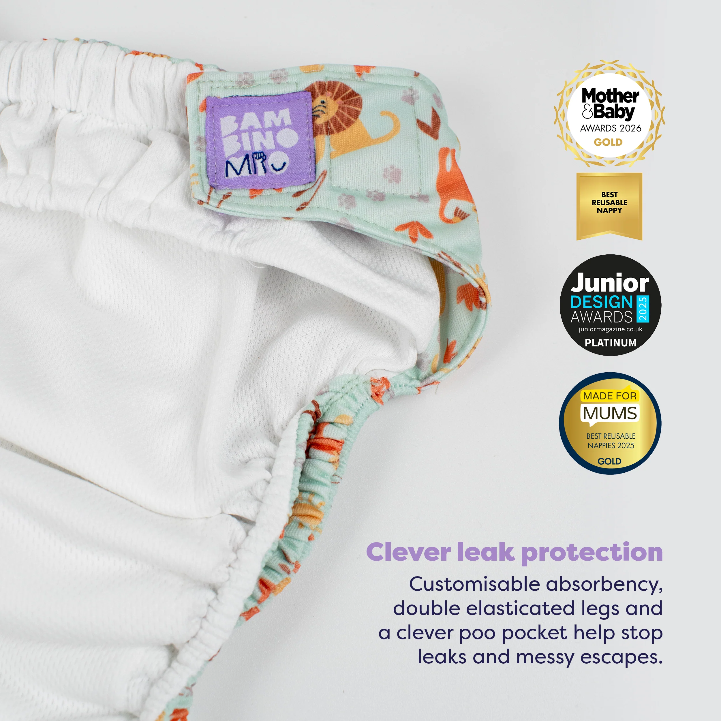 Revolutionary Reusable Diaper in Cool Cats - Image 3