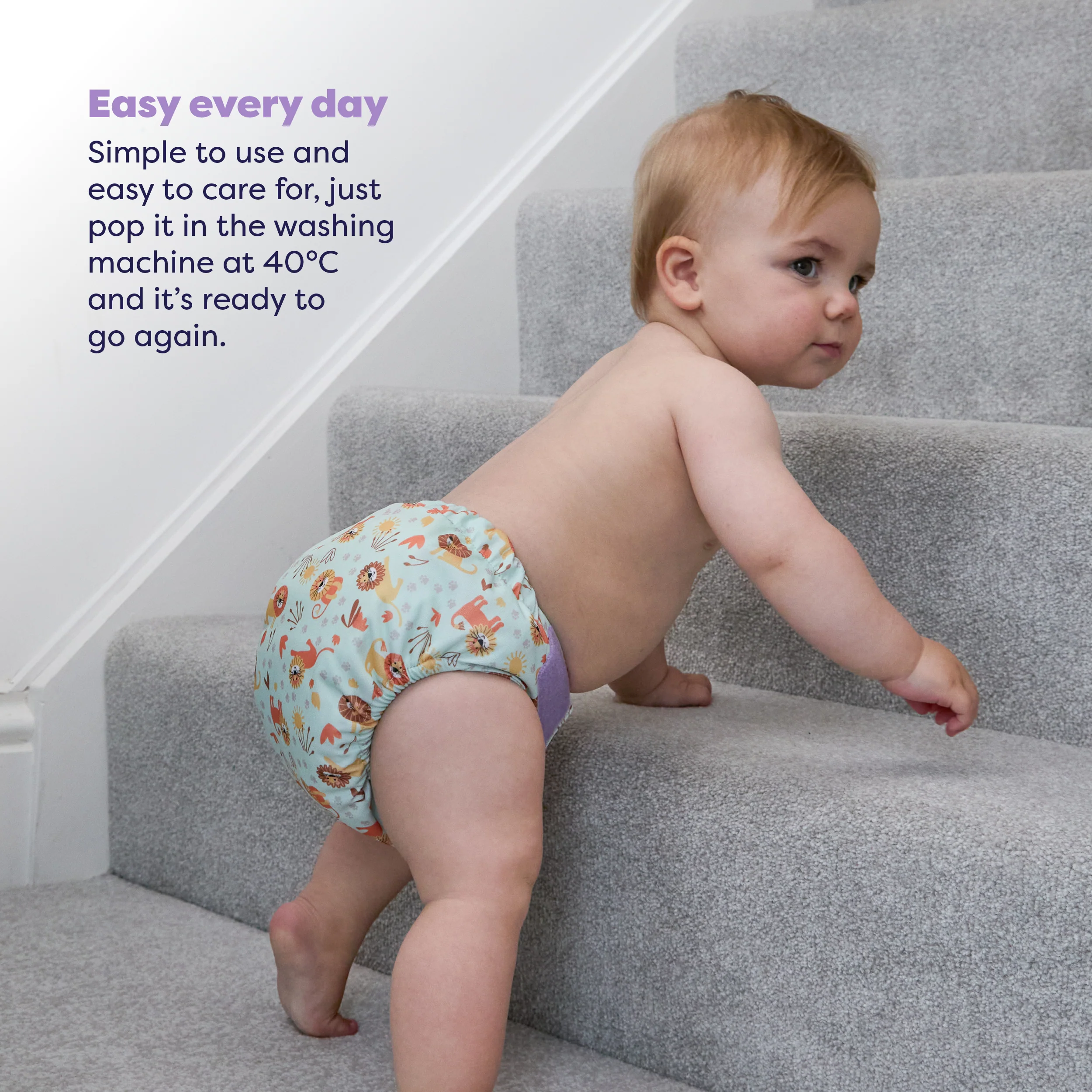 Revolutionary Reusable Diaper in Cool Cats - Image 5