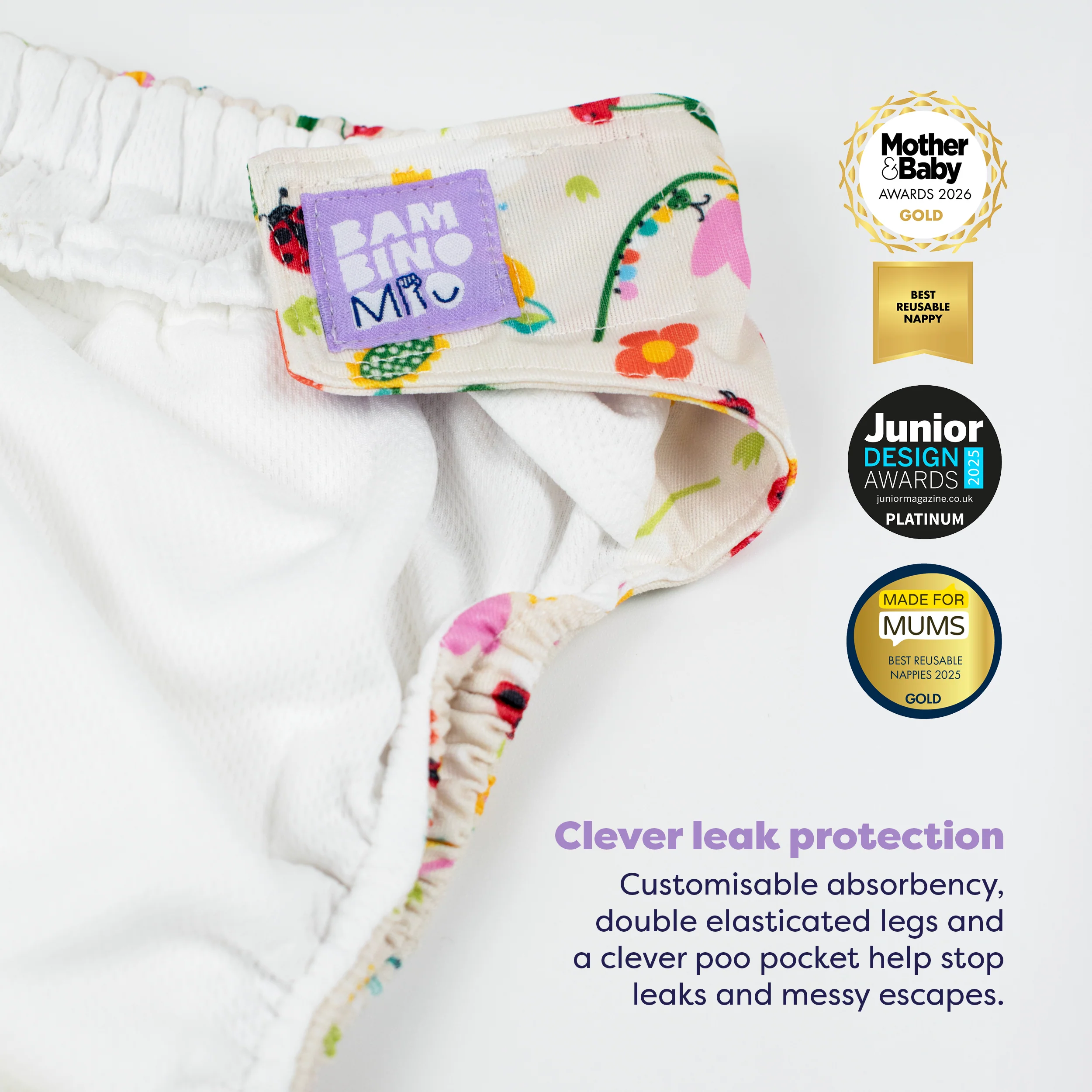 Revolutionary Reusable Diaper in Sunshine Friends - Image 3