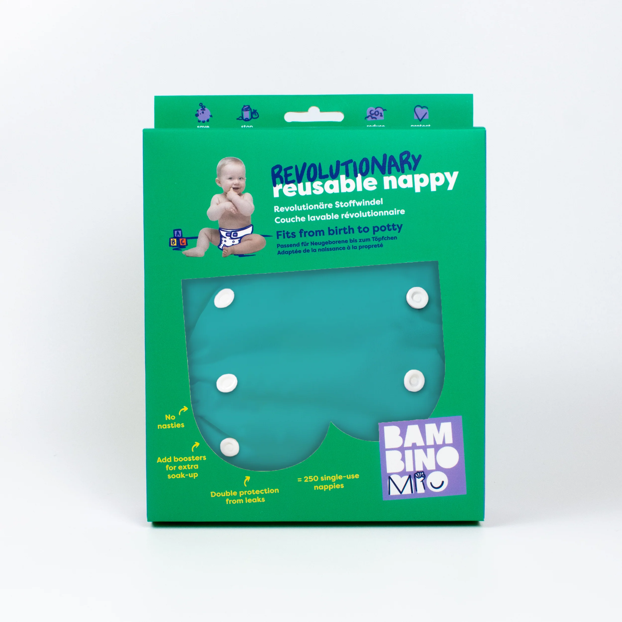 Revolutionary Reusable Diaper in Teal - Image 7
