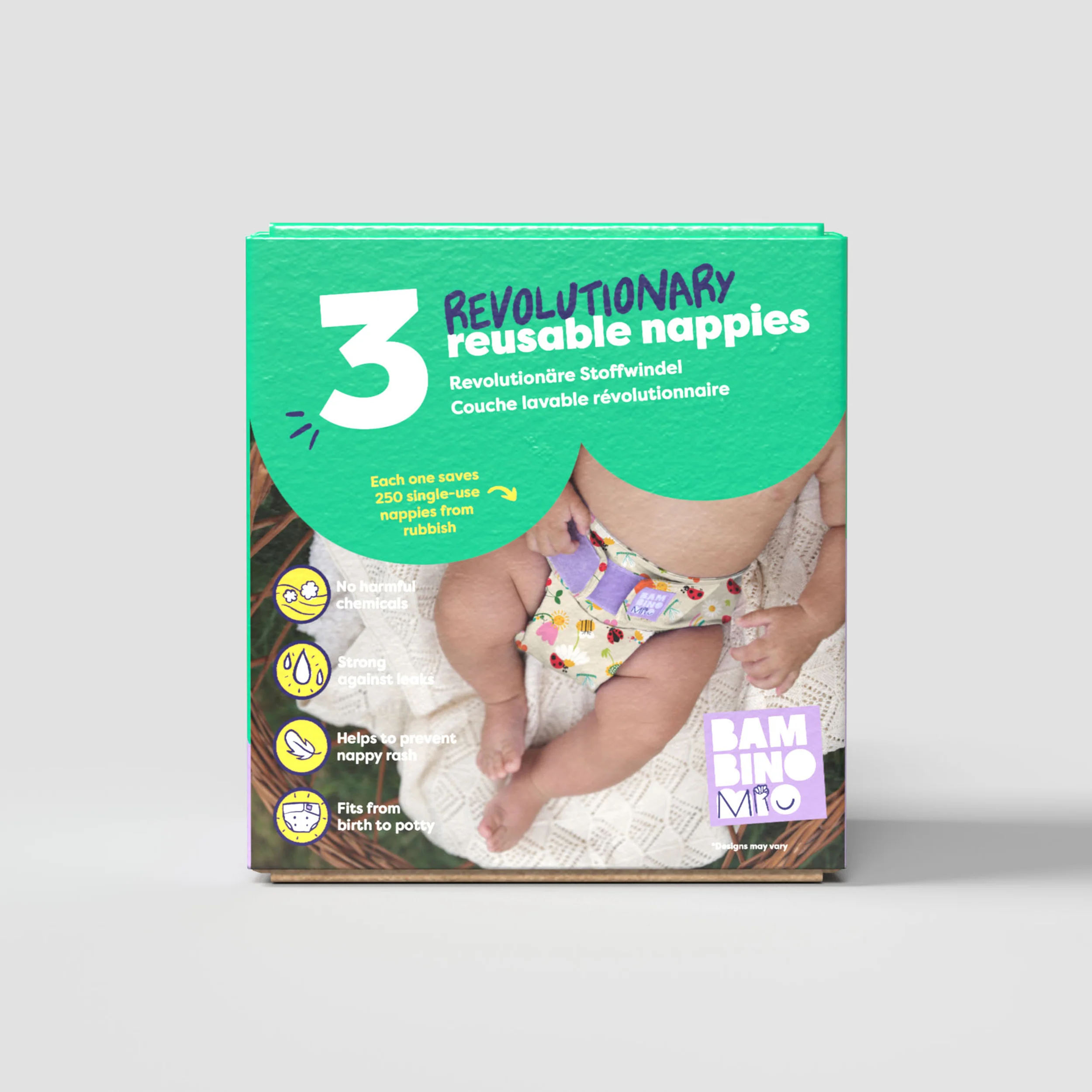 Revolutionary Try-Me-Trio Reusable Diaper Bundle in Wild Life - Image 7