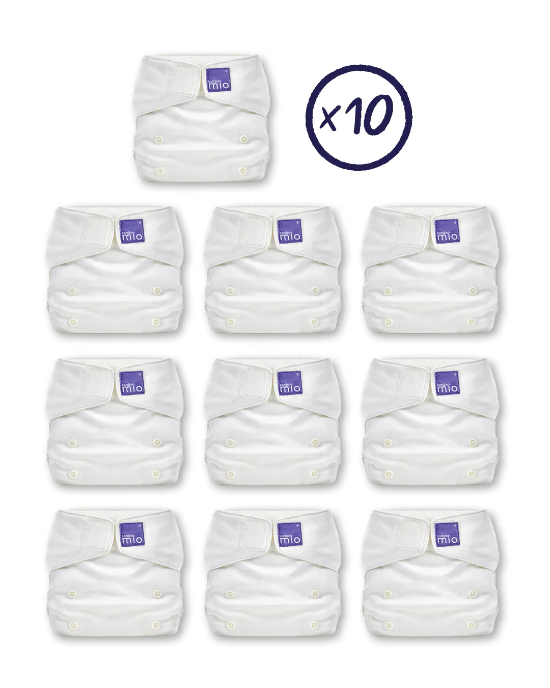 The Miosolo Classic 10 Diaper Bundle White