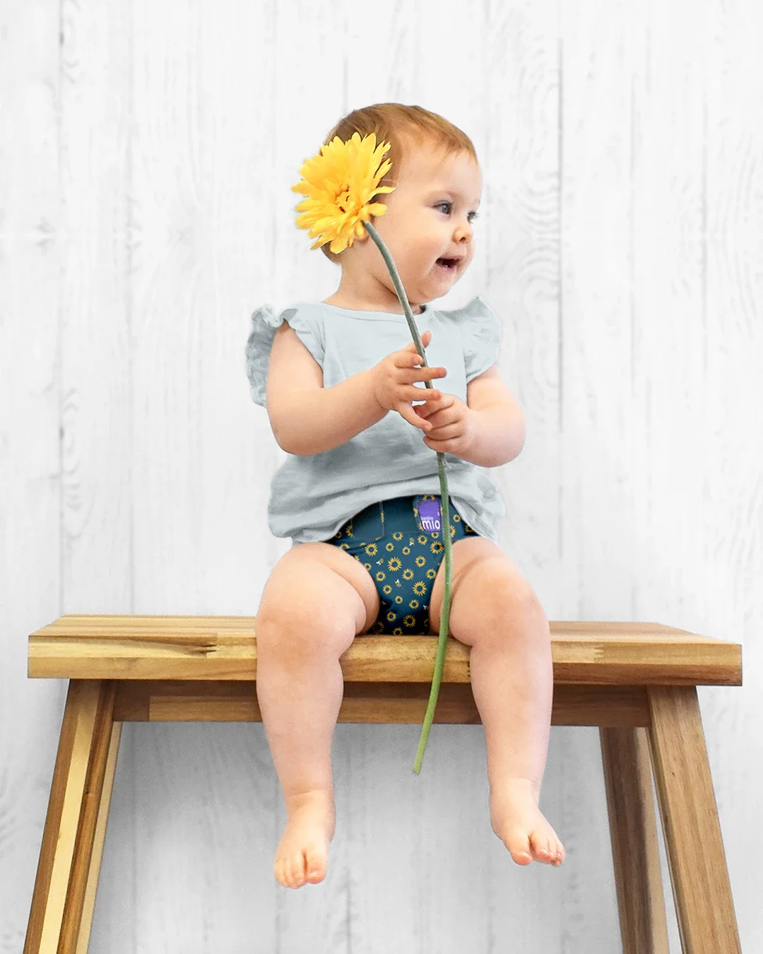 The Miosolo Classic Reusable Diaper in Feather Flight - Image 6