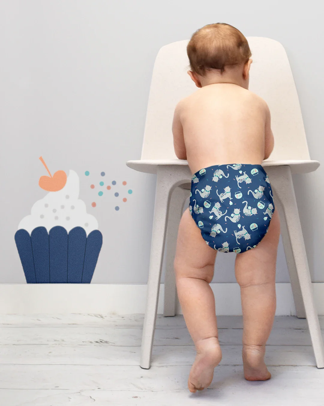The Miosolo Classic Reusable Diaper in Feather Flight - Image 9