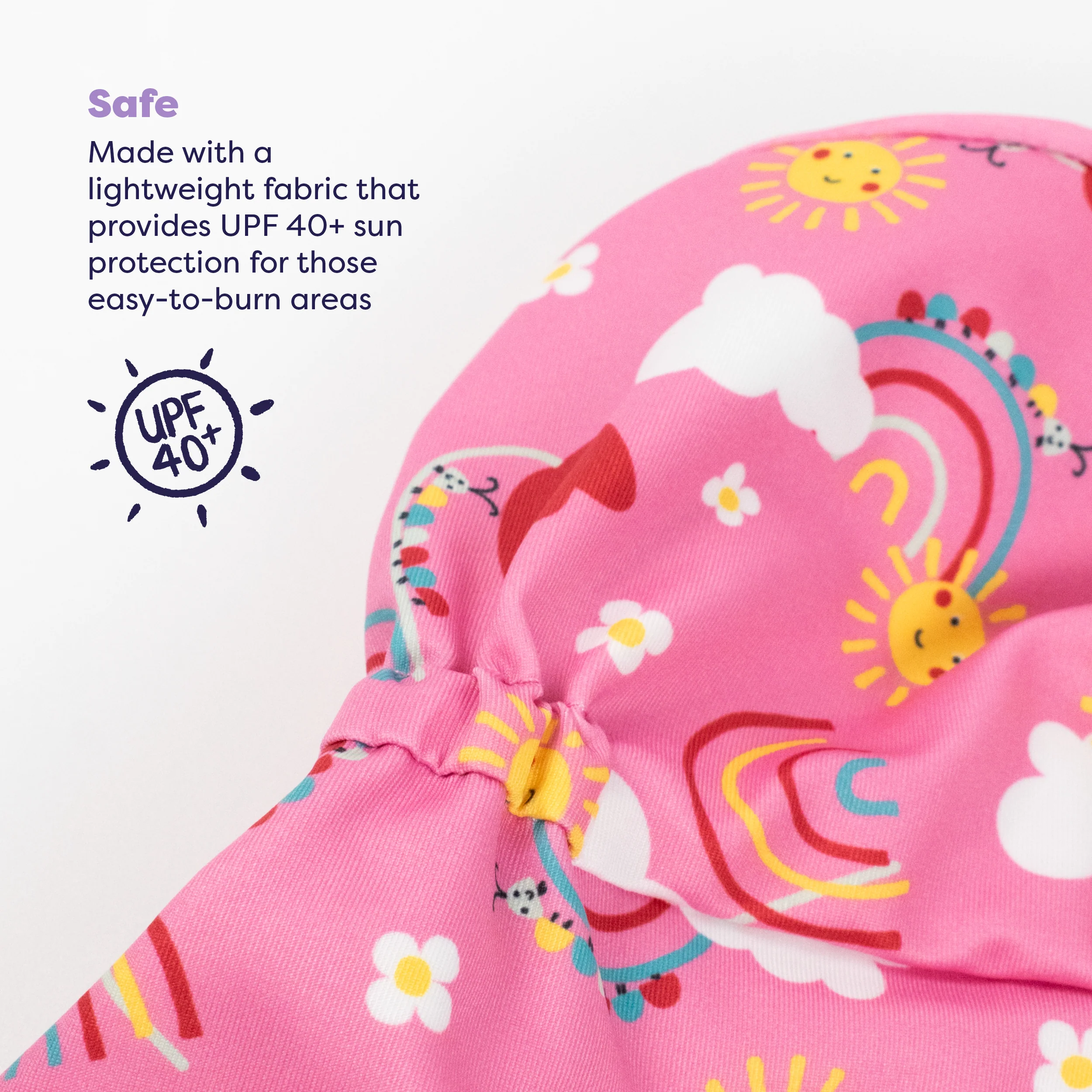 UPF 40+ Reversible Swim Hat for Babies and Toddlers in Happy Days - Image 3