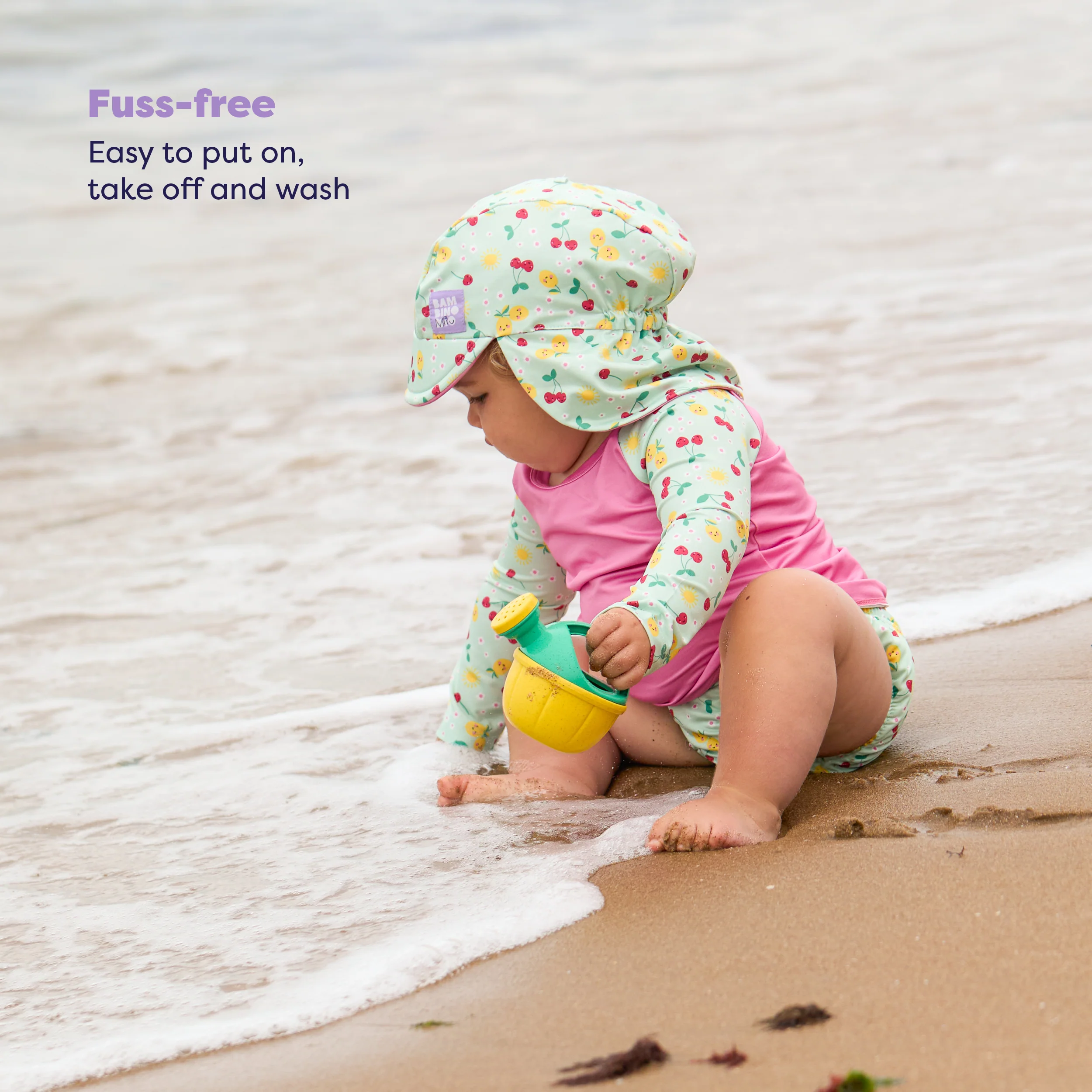 UPF 40+ Reversible Swim Hat for Babies and Toddlers in Juicy Fruit - Image 5