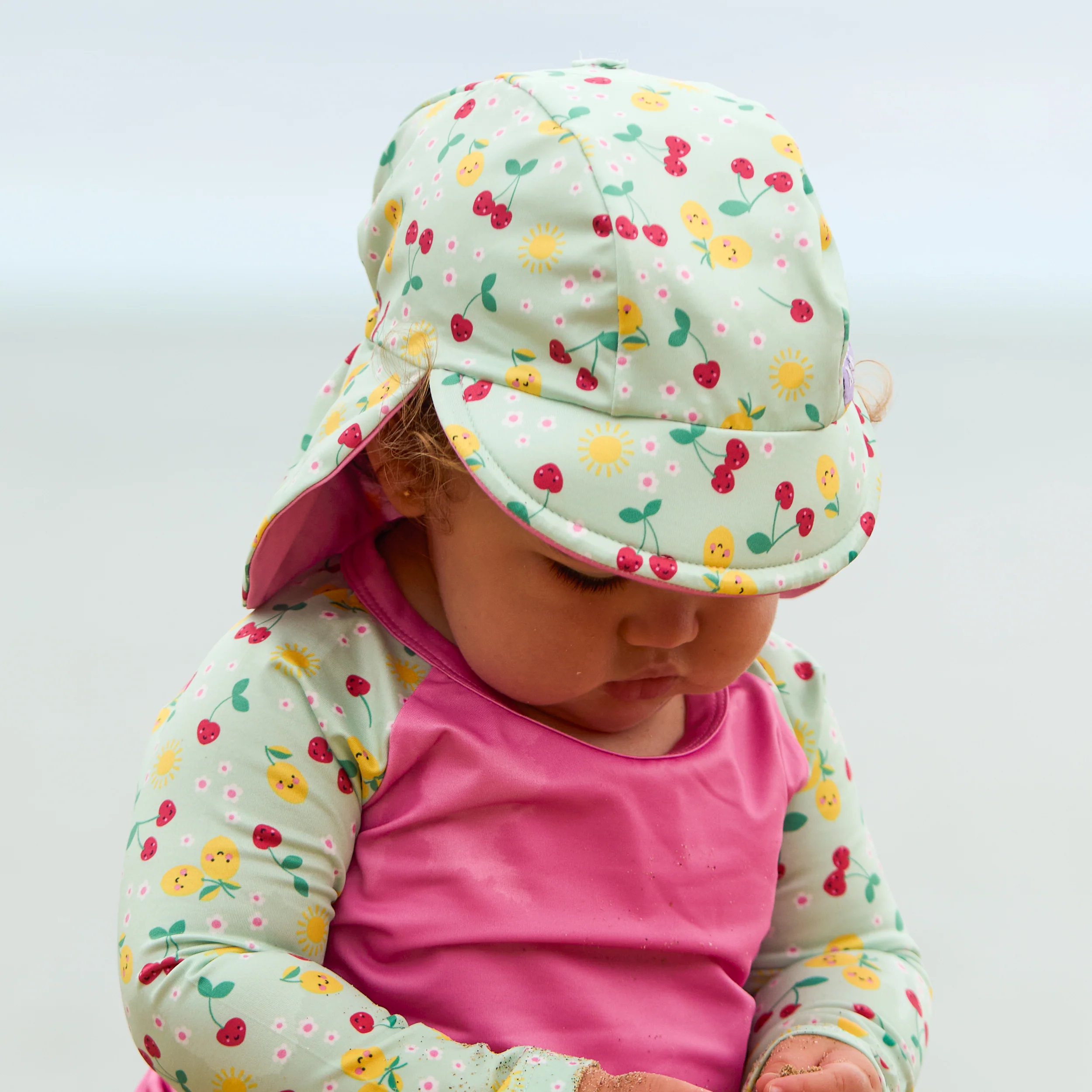 UPF 40+ Reversible Swim Hat for Babies and Toddlers in Juicy Fruit - Image 6