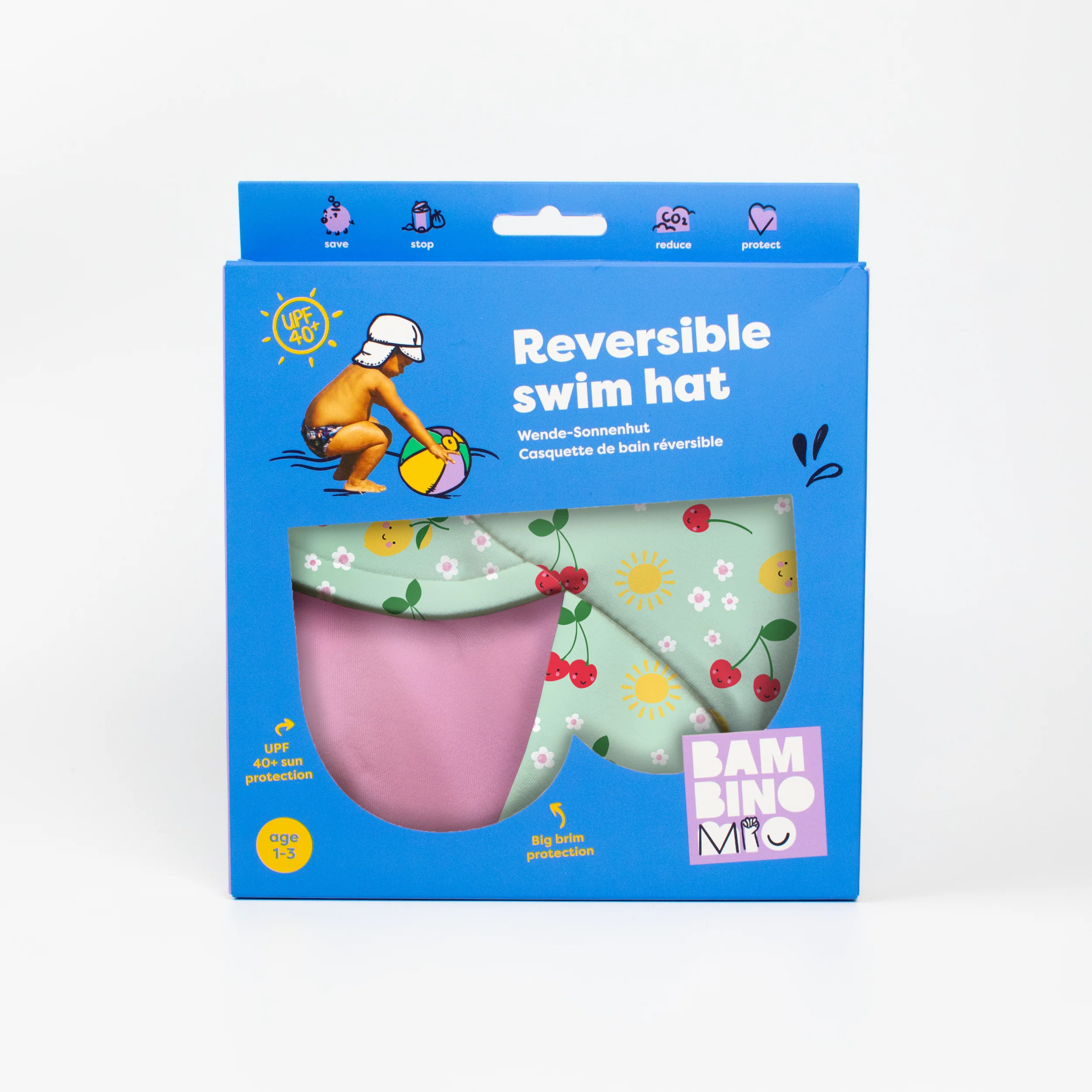 UPF 40+ Reversible Swim Hat for Babies and Toddlers in Juicy Fruit - Image 7