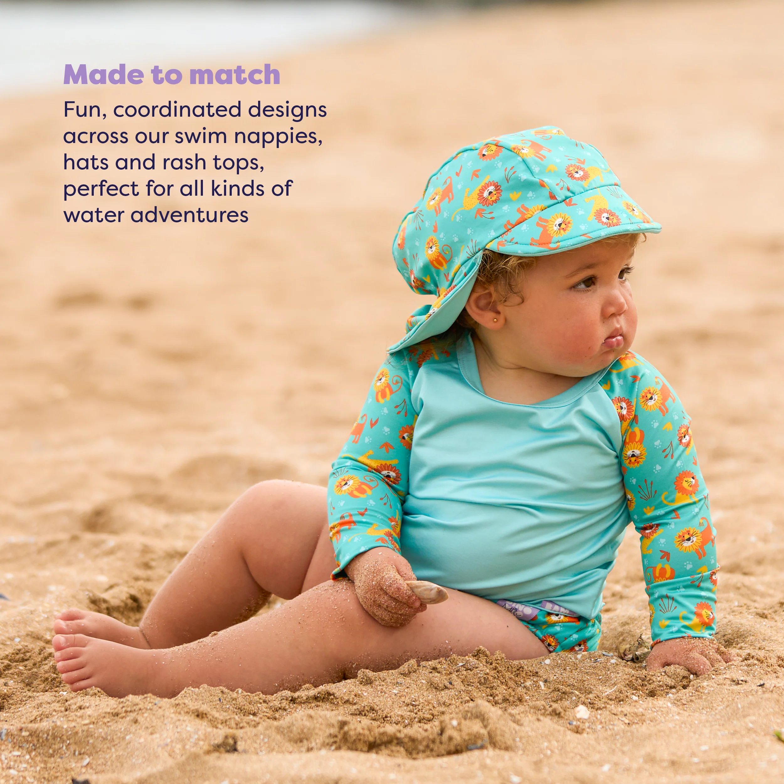UPF 40+ Soft and Gentle Protective Beach Rash Vest in Cool Cats - Image 4