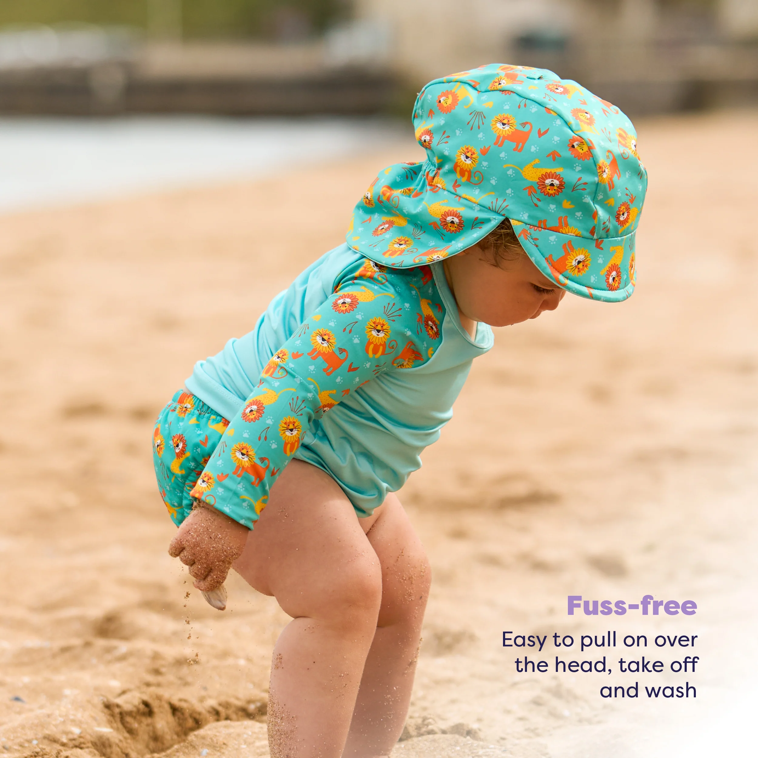 UPF 40+ Soft and Gentle Protective Beach Rash Vest in Cool Cats - Image 5