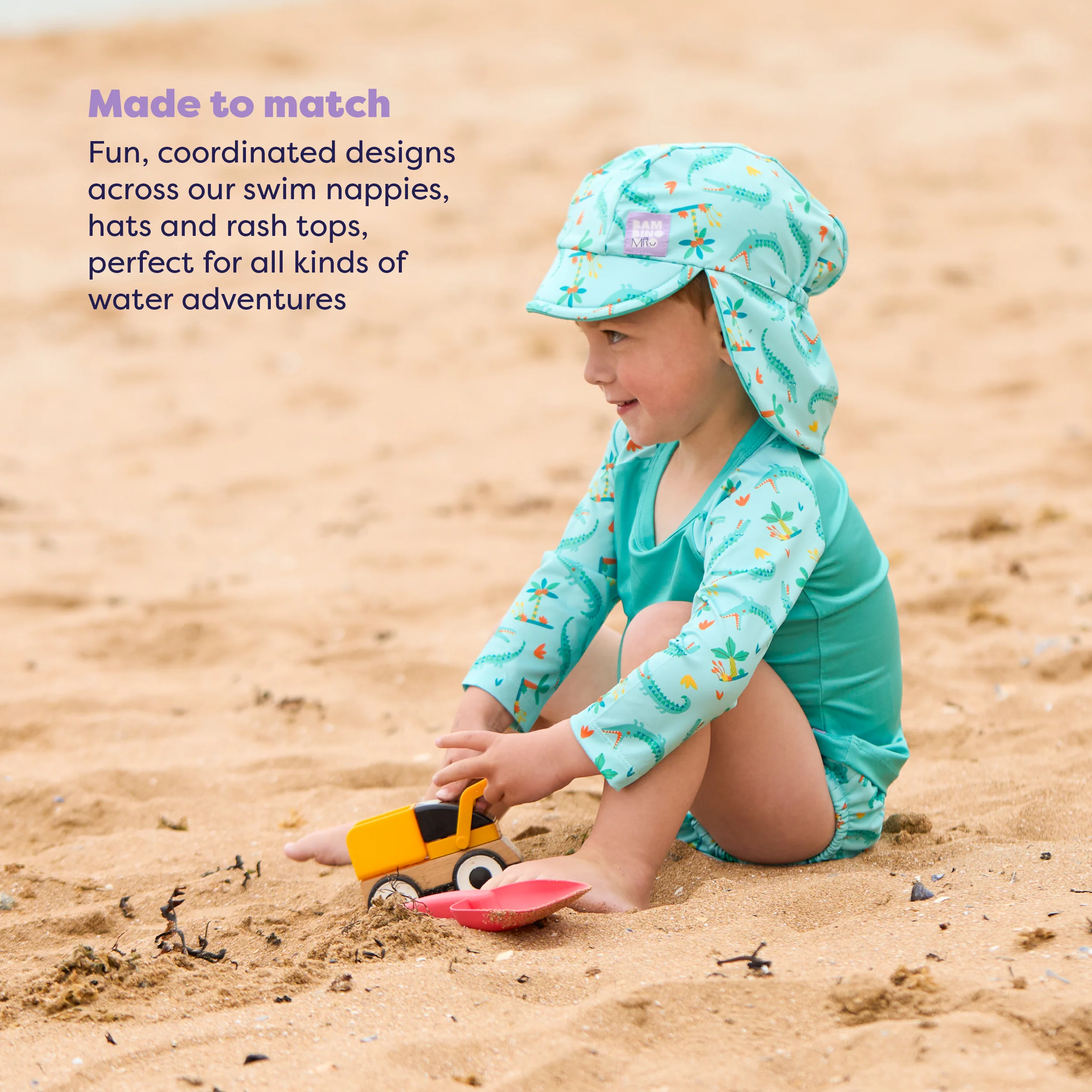 UPF 40+ Soft and Gentle Protective Beach Rash Vest in Crafty Croc - Image 4