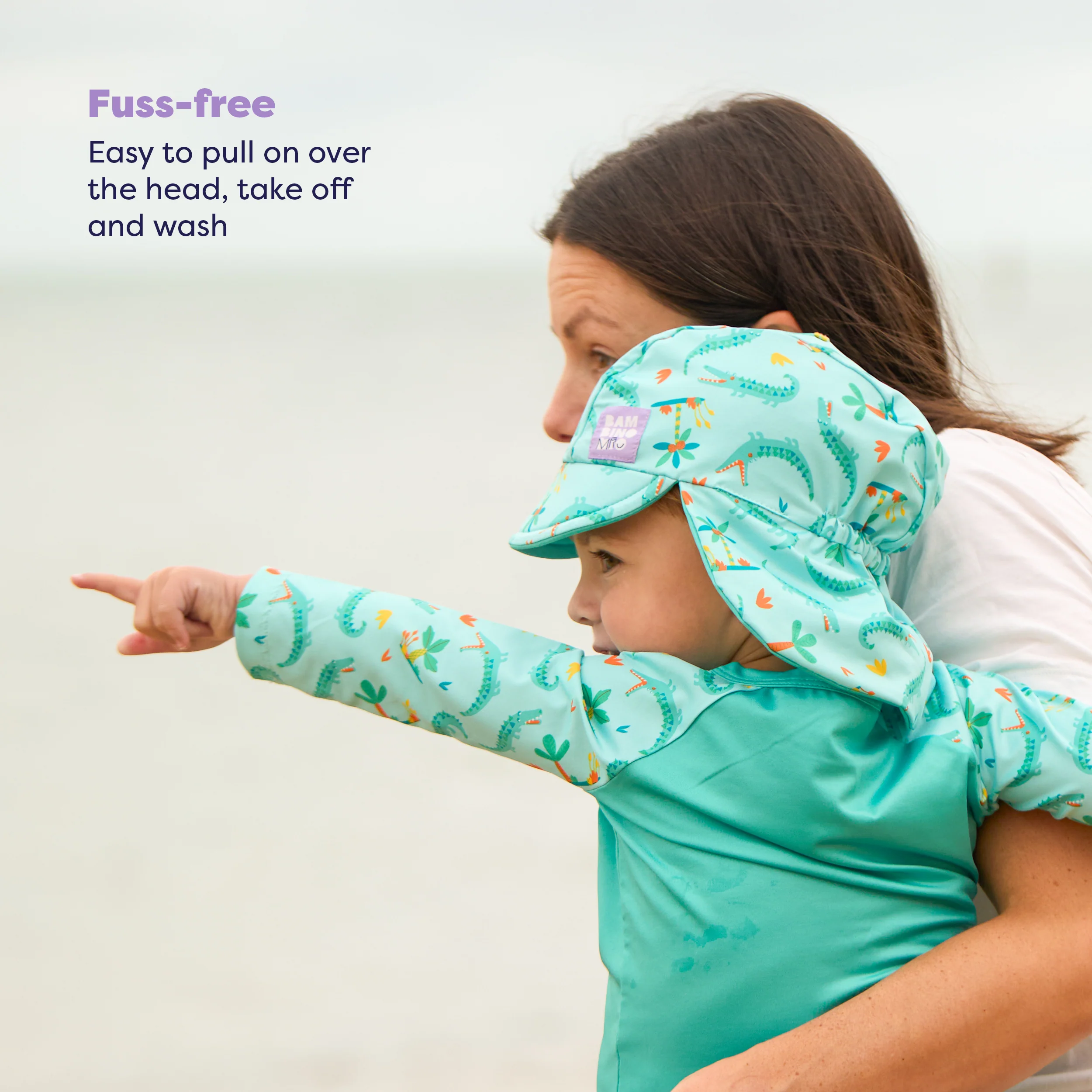 UPF 40+ Soft and Gentle Protective Beach Rash Vest in Crafty Croc - Image 5