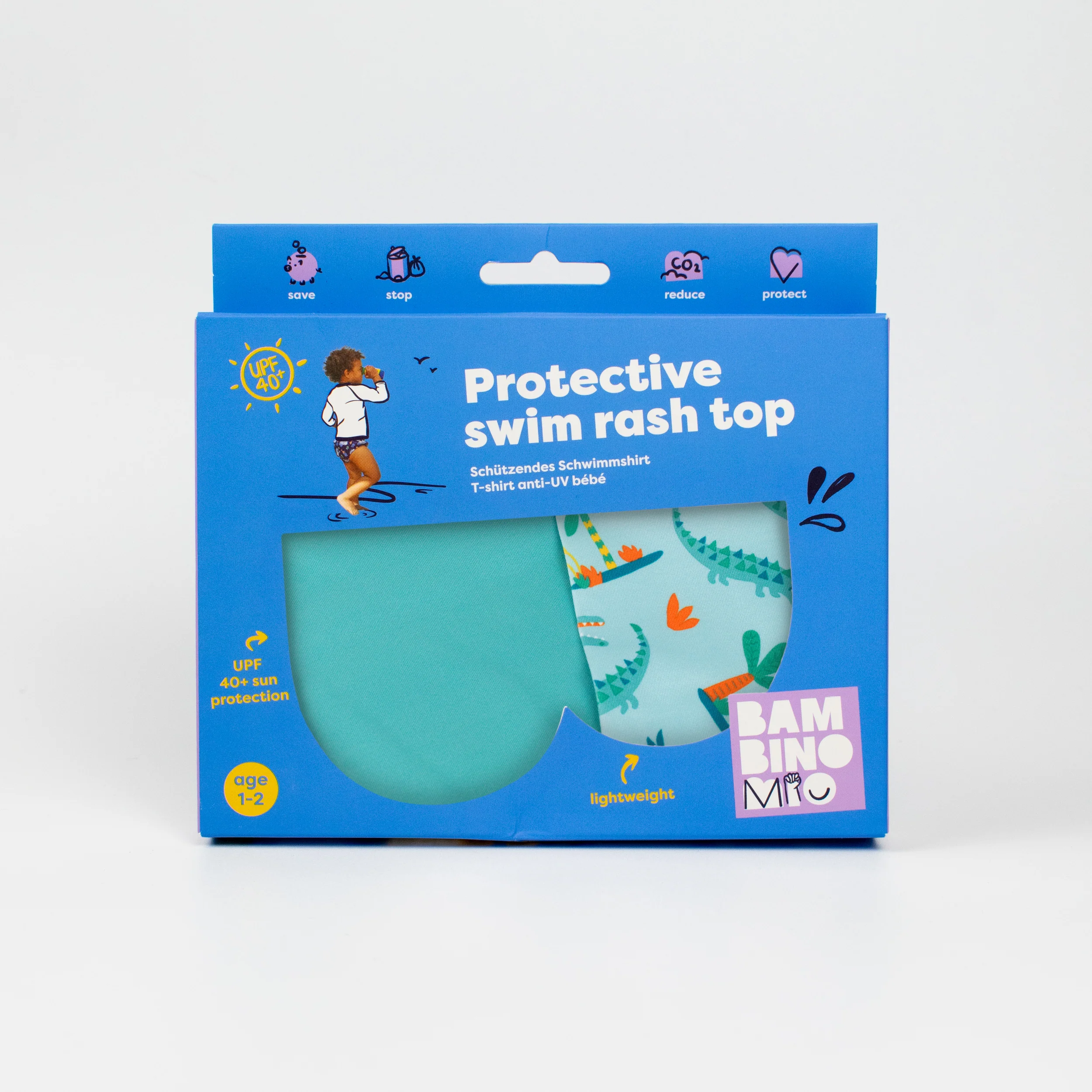 UPF 40+ Soft and Gentle Protective Beach Rash Vest in Crafty Croc - Image 7