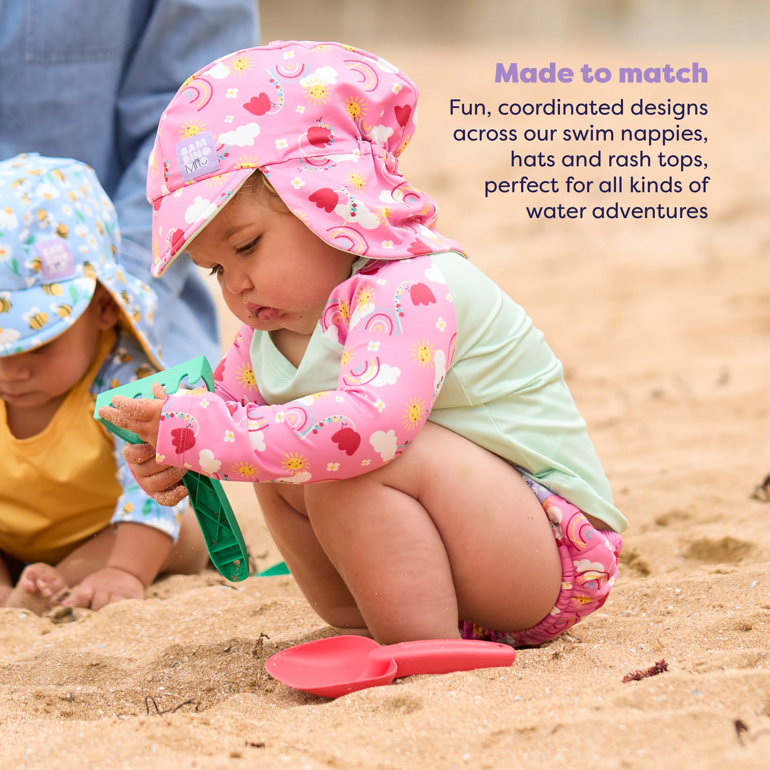 UPF 40+ Soft and Gentle Protective Beach Rash Vest in Happy Days - Image 4