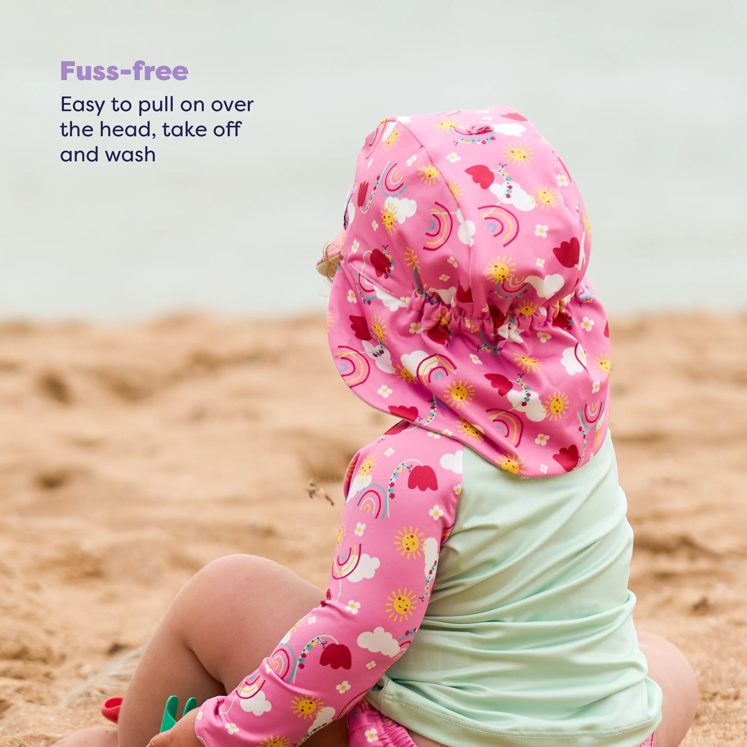 UPF 40+ Soft and Gentle Protective Beach Rash Vest in Happy Days - Image 5