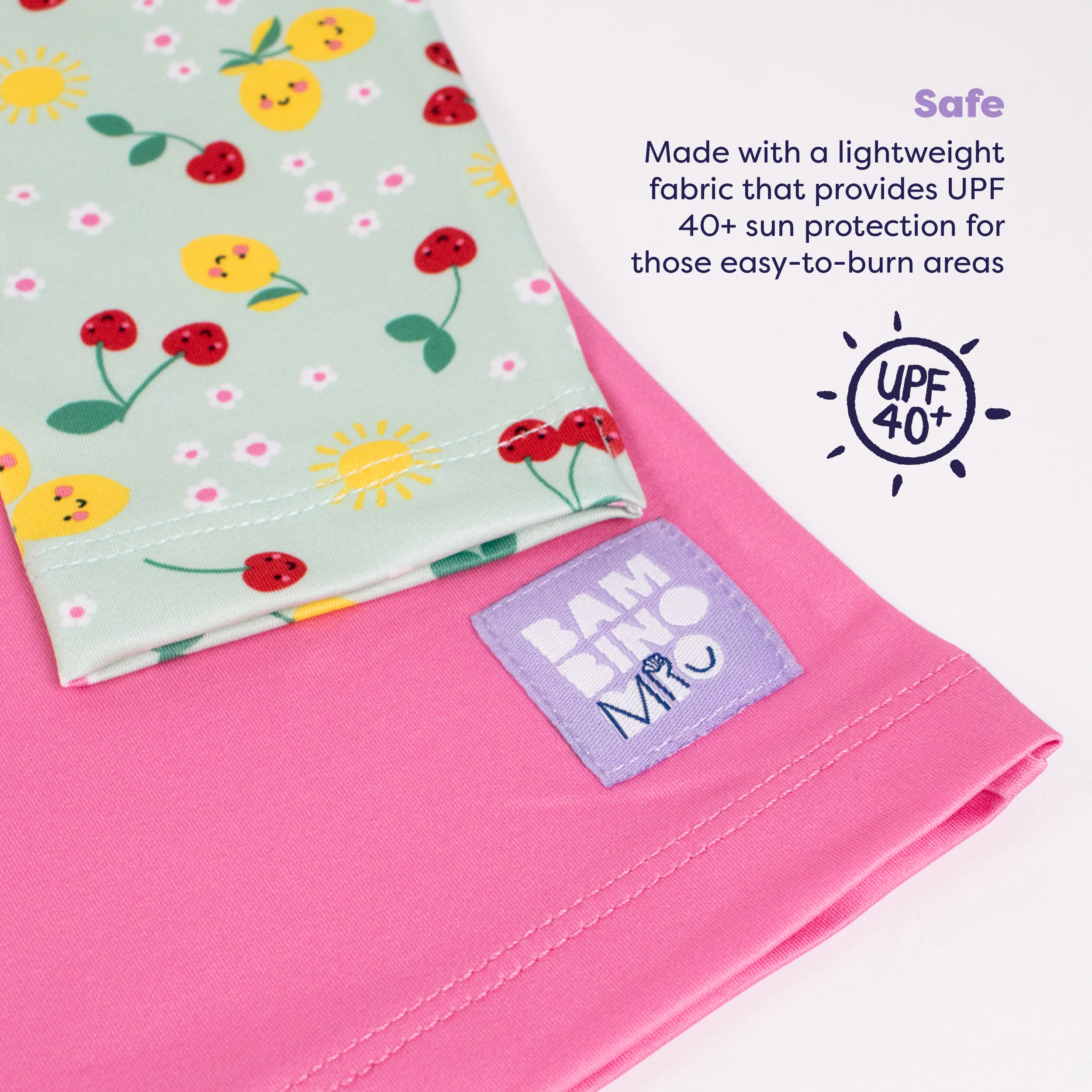 UPF 40+ Soft and Gentle Protective Beach Rash Vest in Juicy Fruit - Image 3