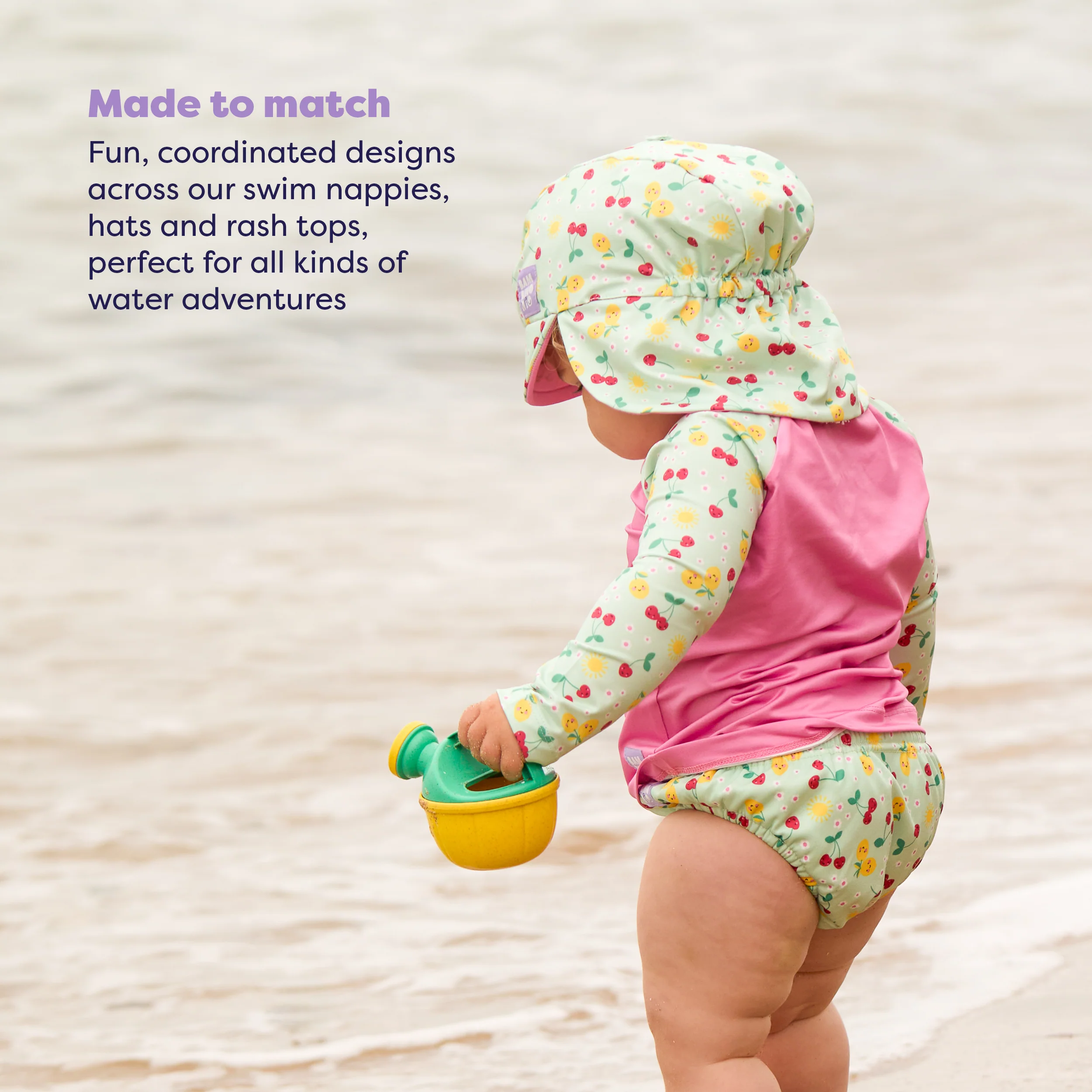 UPF 40+ Soft and Gentle Protective Beach Rash Vest in Juicy Fruit - Image 4