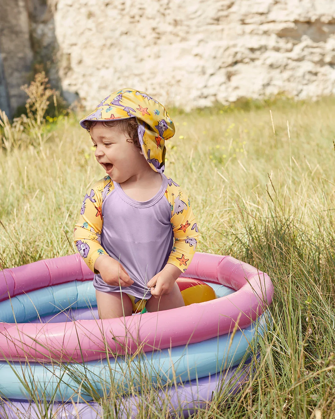 UPF 40+ Soft and Gentle Protective Swim Rash Vest in Tropical - Image 4